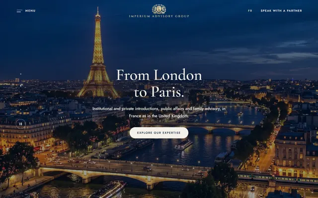 Page d’accueil du site Imperium Advisory Group